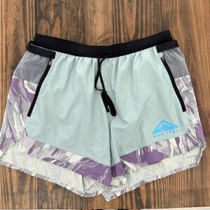 Men’s Nike Light Aqua and Purple Trail Running Shorts